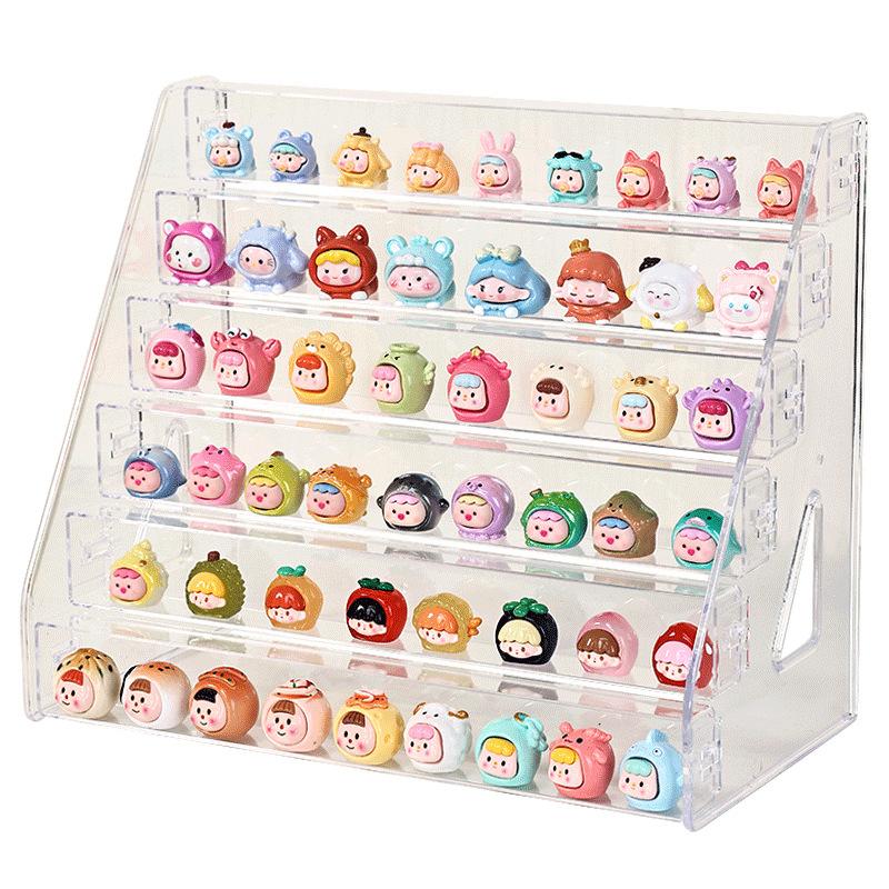 Cute Display Rack Blind Box Blind Bag Storage Rack Transparent Ladder Rack Multi-Layer Product Display Display Rack Cabinet Acrylic(six layers)