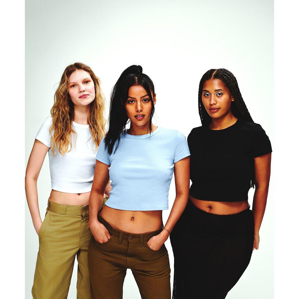 Bella + Canvas Женская/Дамская укороченная футболка в микро-рубчик