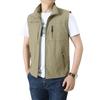 Multi-pocket Workwear Vest Spring and Autumn New Casual Vest Men's Outdoor Stand-up Collar Fishing Photography Casual Top
