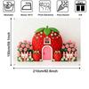 LS Sweet Strawberry House Backdrops Kids Baby Birthday Cake Smash Photocall Decors Child Photo Spring Backgrounds
