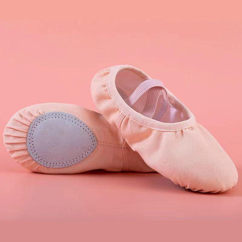 Туфли для балета на каблуках для девочек без шнурков, мягкая подошва
