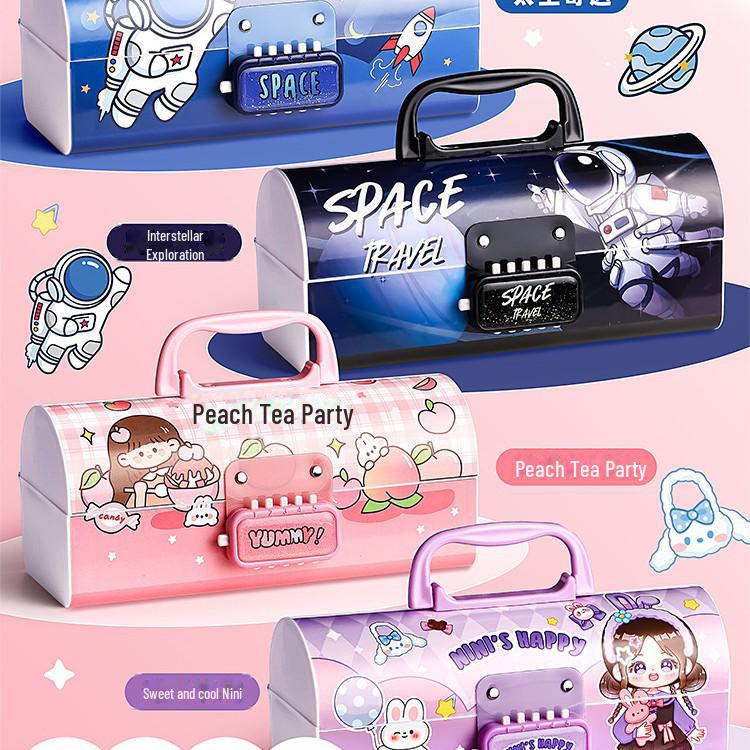 Умный двухслойный пенал для девочек с паролем — стильный и портативный для учеников начальной школы