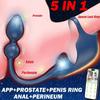 Vibrating Penis Ring APP Control Prostate Vibrator Couple Sex Toys with Anal Plug 9 Vibration Modes Silent Silicone Anal Plug Prostate Massager