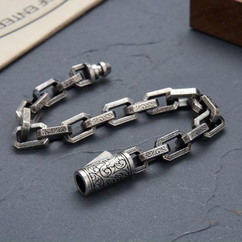 Advanced Vine Grass Pattern Bracelet for Men and Women, Retro Simple Hip Hop, Niche and Domineering Bracelet