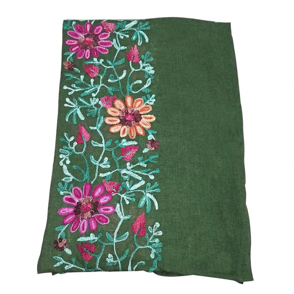 Embroidered Flower Scarf Cotton Women Long Wrap Bandana Scarves Girl Shawl Gift