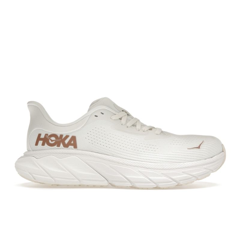 HOKA Arahi 7 Blanc De Blanc Rose Gold Women Sneakers White 1147851-BSG