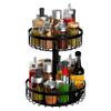 RCHYFEED Кухонная полка для специй, 2-ярусная, вращающаяся на 360 градусов, настольное хранение, кухонное хранение