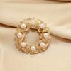 Winter Ring Brooch Women's Exquisite Small Corsage Fixed Clothes Pin Anti-light Buckle Suit Neckline Accessories