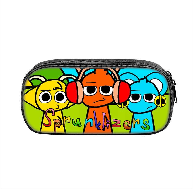 Sprunki Game Character Print Student Single Layer Stationery Storage Bag For Students And Office Supplies