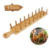 Bamboo Taco Plates Rack Handle Taco Tray Organizer Natural Appetizer Server Kit Food