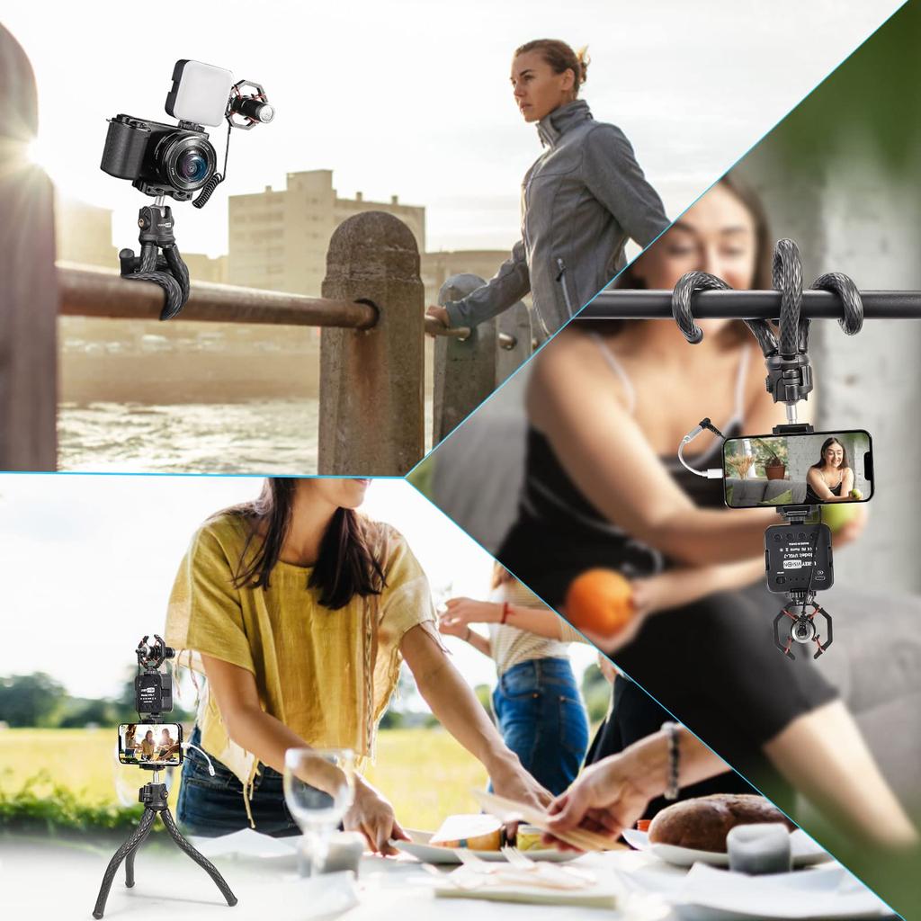 USKEYVISION Смартфон Съемка Микрофон Видео Набор Гибкий Штатив Кардиоидный Комплект Видеоблогов для Смартфонов с Микрофоном Комплект Съемки YouTube Для Действий