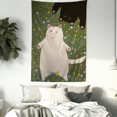Забавный Милый Принт с Котами для Влюбленных Большой Настенный Гобелен Подвесной Таро Хиппи Настенные Ковры Арт для Комнаты в Общежитии Декор Дома