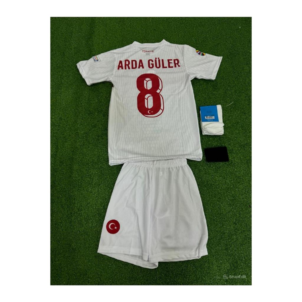 Trkiye Number 8 Kids 4-piece Set White National Team Jersey With Gift59594345