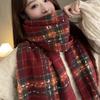 Cold-proof Long Tassel Neckscarf Soft Women Thickened Scarf Shawl Plaid Knitted Scarf  Spring