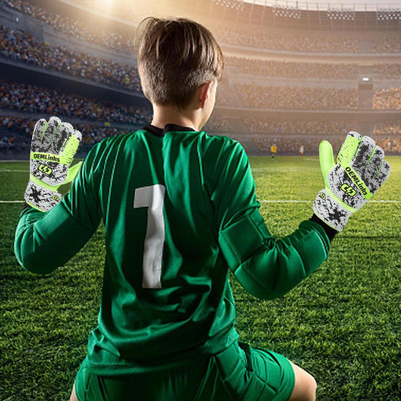 Профессиональные вратарские перчатки, футбольные перчатки, противоскользящие дышащие утолщенные профессиональные вратарские перчатки для защиты пальцев