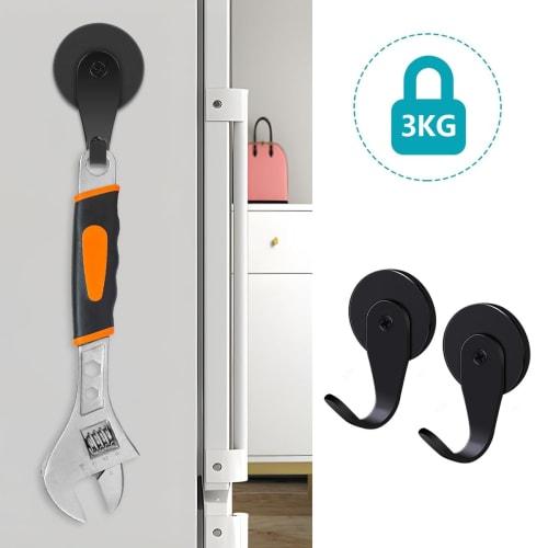 Super Strong Neodymium Magnet Hook, Rubber-Coated Stainless Steel, Rust-Resistant, High-Friction Magnetic Mount Base, Non-Slip, Scratch-Resistant, for