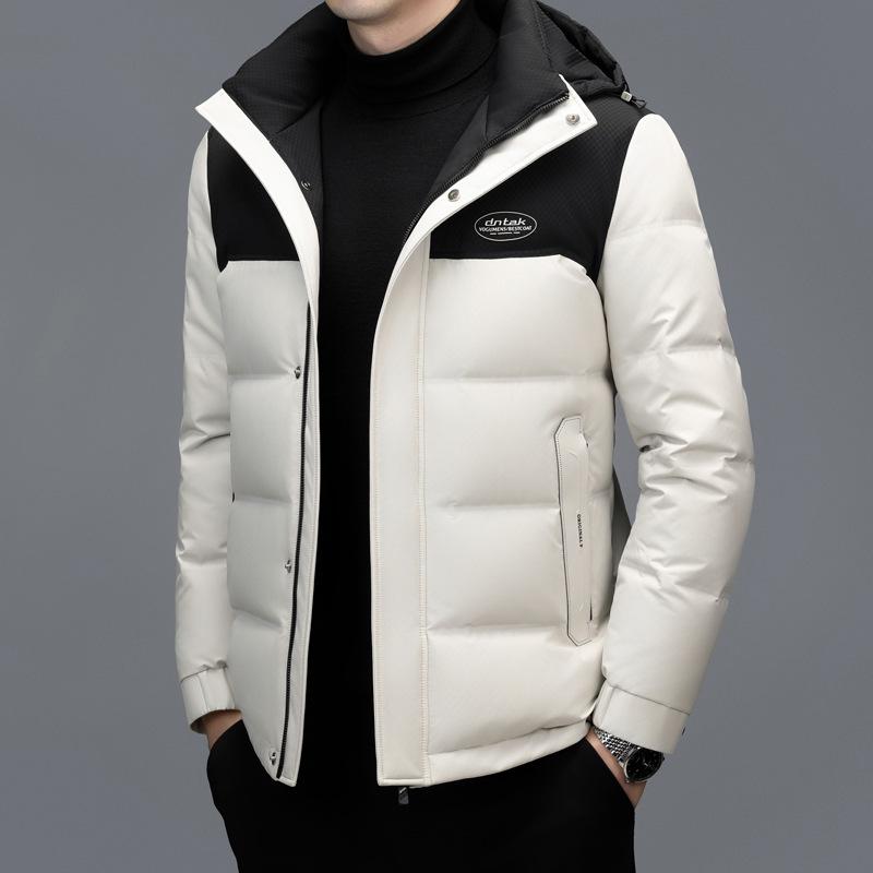 Зимняя утолщенная мужская куртка-пуховик со съемной шапкой для мужчин среднего и пожилого возраста, новая повседневная мужская куртка средней и длинной длины