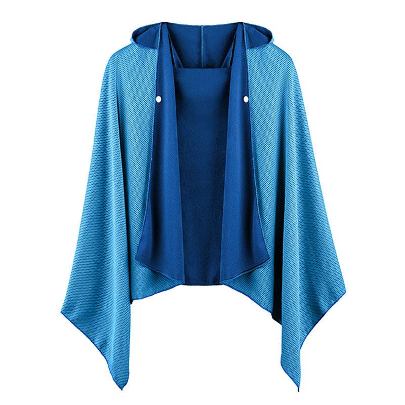 61*111cm Ice Cool Towel Beach Poncho Cover Up Quick Dry Super Absorbent Oversized Hoody Towel Wrap For Swimming Beach Pool Party
