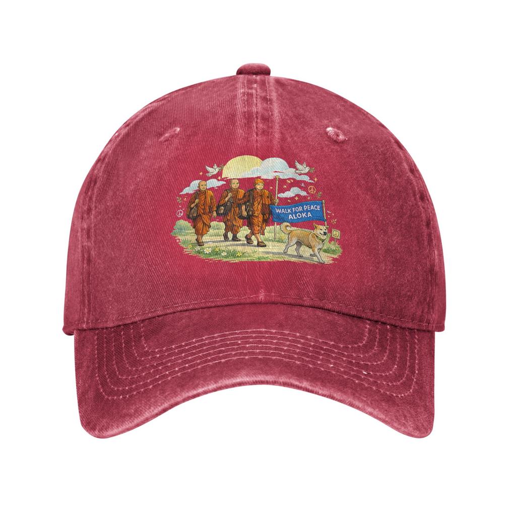 Spring Peace Walking Monks Baseball Cap Sun Sun-Proof Design Washed Hip Hop Hats Unisex-Teens Streetwear Running Hippie Cap