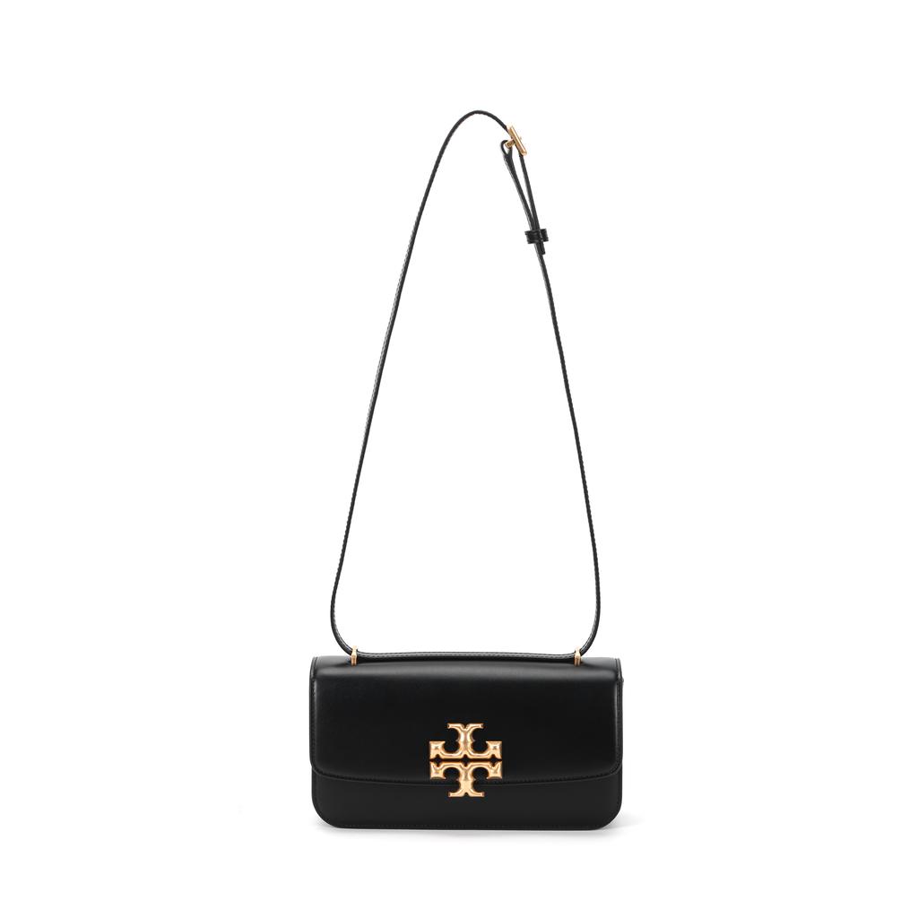 Tory Burch Eleanor Signature Double T Logo Solid Color Leather Small Square Shoulder Crossbody Bag Women bags Black 89644-001