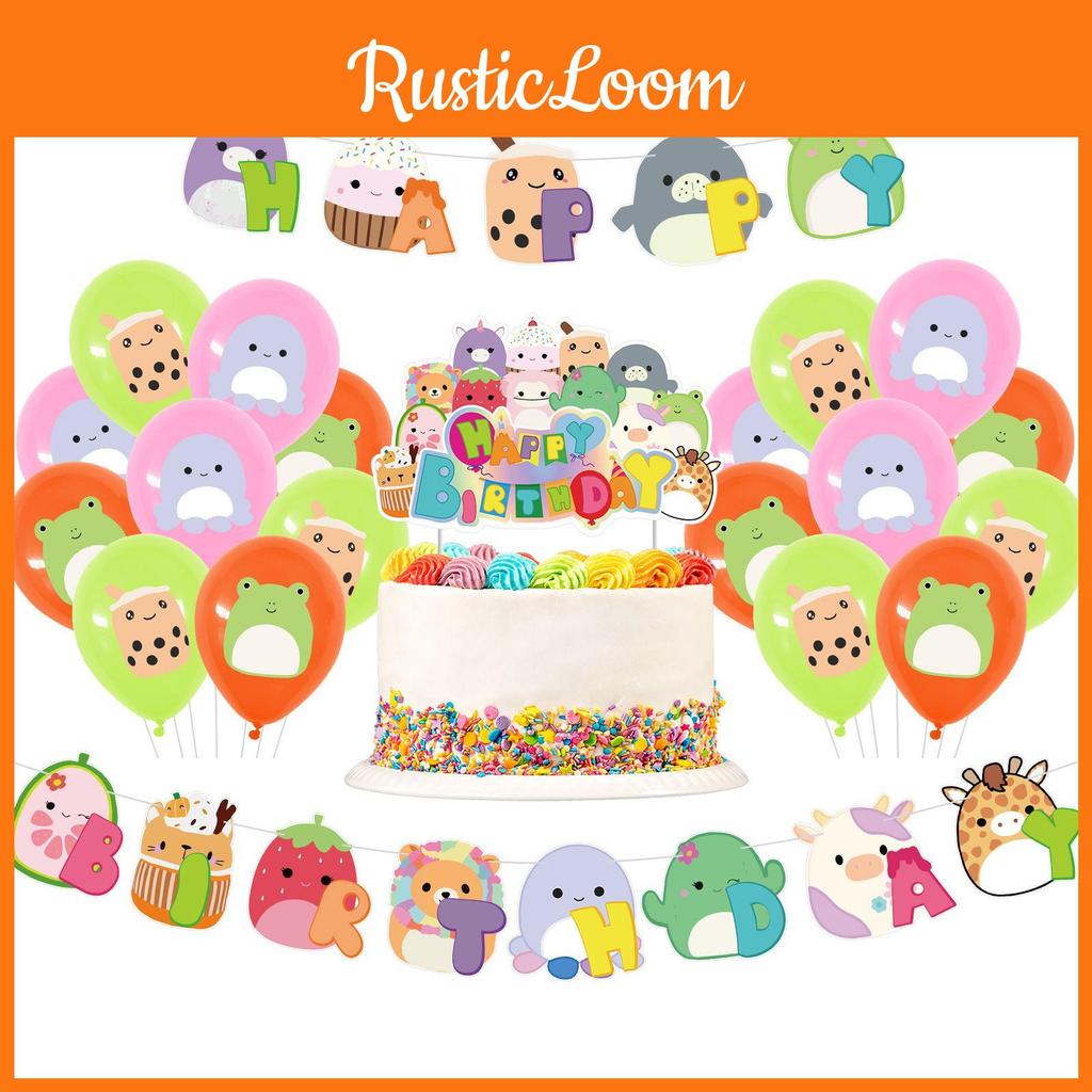 Squishmallows Birthday Party Kit For Kids Includes Cake Topper Balloons And Banner