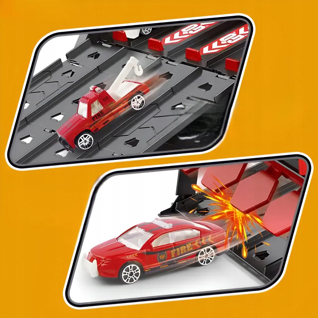 Downhill Track Car Parking Catapult Launcher Large Set of 2 Cars