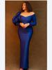 Large Size Off Shoulder Dresses Bodycon Long Sleeve High Waist Evening Party Outfits for Women Autumn Cocktail Gowns