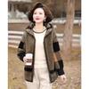 Women's Winter Plus Size Hooded Coat Middle-Aged & Elderly Autumn Elegant Casual Double-Faced Fleece Wool Coat