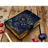 Handmade Leather Journal with Deckle Edge Paper Third Eye Grimoire Journal Antique Blank Spell Wiccan Notebook Horror Special Book