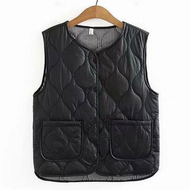 Новый легкий пуховый хлопковый жилет женский осенне-зимний без воротника подкладка короткий женский жилет большого размера жилет куртка