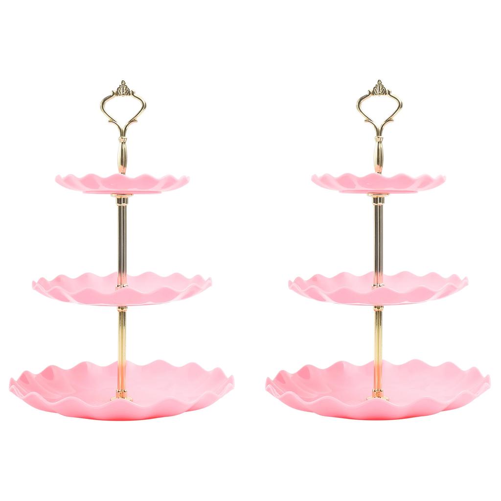 Nordic style three layer fruit plate plastic cake Hotel birthday party snack Dessert