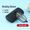 Мужские складные очки для чтения с высоким разрешением, блокирующие синий свет, очки против усталости, портативные, сверхлегкие, металлические очки