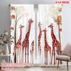 2pcs,2D Plane Printing Popular Curtains Giraffe Gathering Polyester Fabric (without Rod) Outdoor Decorations Perfect for Living