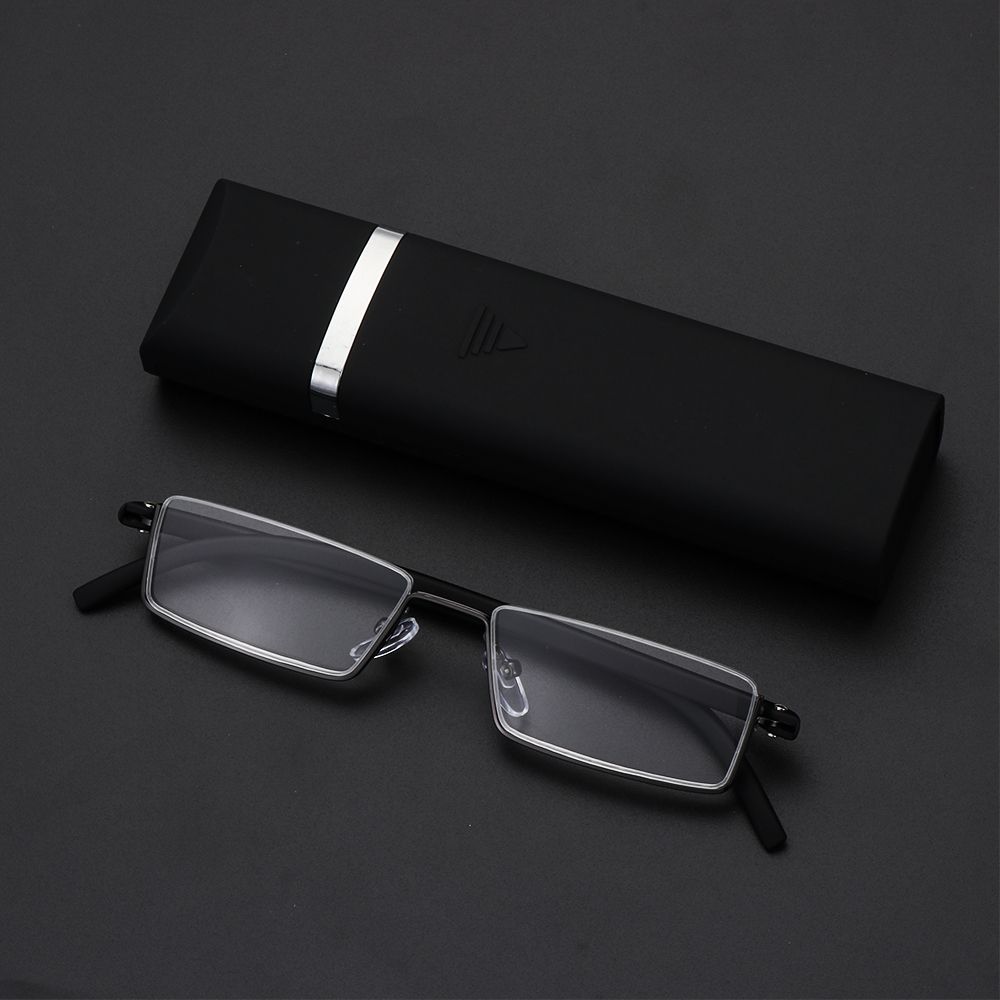 Очки Hinge TR90 для мужчин и женщин с защитой от напряжения глаз при пресбиопии, полуоправа для чтения с футляром