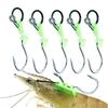 5Pcs Sharp Barbed Luminous Live Shrimp Hooks Anti-entanglement Fishing Hooks String Hook  for Shrimp