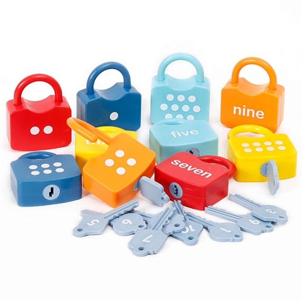 Number Matching Number Lock Key Toys Math Count Learning Number Toy For Toddler