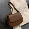 Simplicity Trendy Saddle Shoulder Bag Women PU Leather Crossbody Bag Simple Solid Color Valve Messenger Bag Designer Handbags