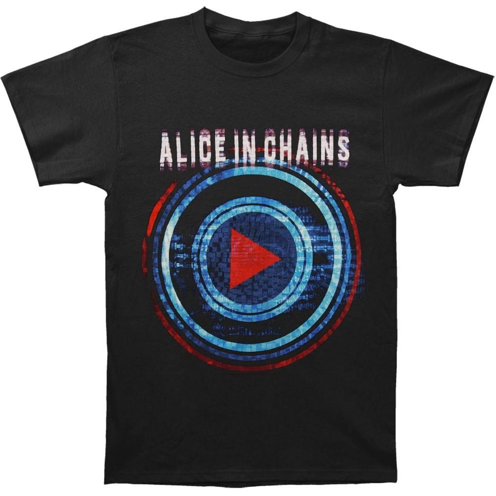 Men's Alice In Chains Play Button Tour Tee (Miami - Montreal) Slim Fit T-shirt