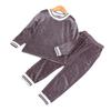 Бархатный комплект для мальчиков и девочек Осень Зима Корейский стиль Детский топ с длинным рукавом и брюки Носимая домашняя одежда