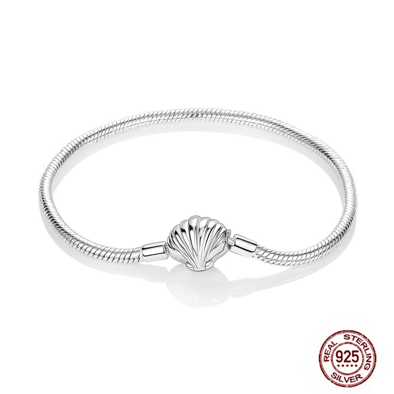 17-20CM Star Moon Bracelet 925 Copper Pink Heart Clover Charms Snake Chain Luminous Bracelet For Women DIY Birthday Zircon Gift