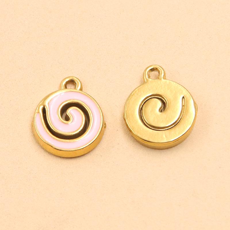 Two Styles: Stainless Steel Enamel Mosquito Coil Pendant for DIY Earrings & Necklaces