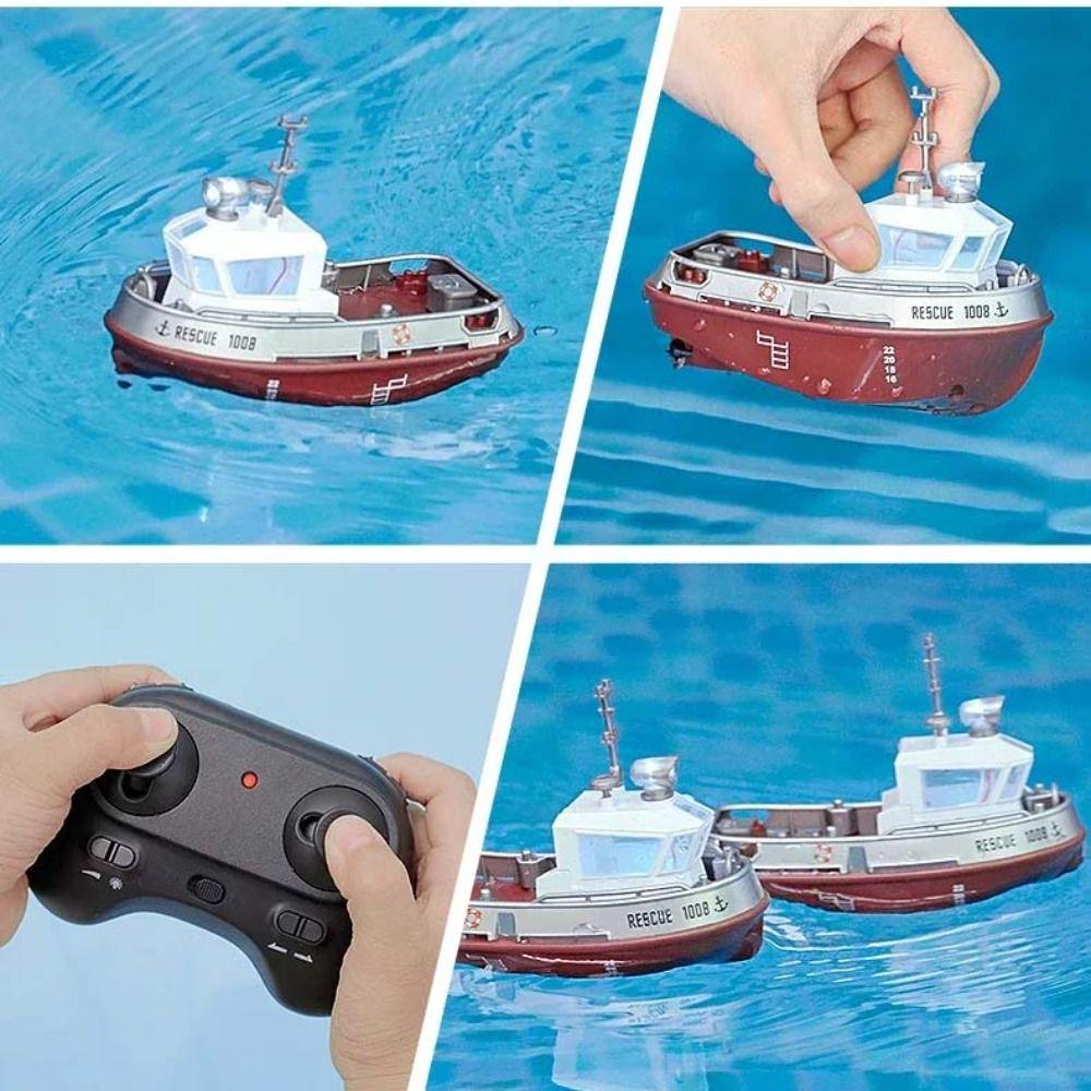 Dual Motors Remote Control Ship Electric Watercraft Mini RC Boat Powerful RC Tugboat Kids Gift