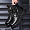FashionBrand Autumn Winter Thick Soled Mid-Top Boots Men British Trend Boots High-Top Casual Shoes Motorcycle Boots for Men Plush Boots