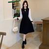 Платье Женское Корейская Версия Осень и Зима Новое Приталенное Темпераментное С Длинным Рукавом Маленькое Черное Платье
