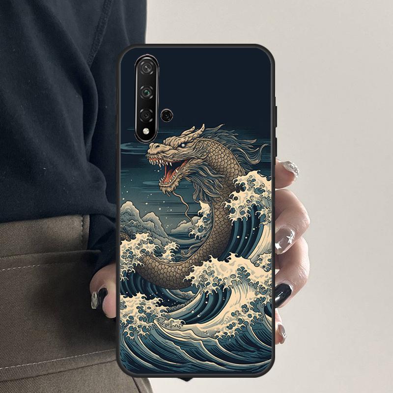 Japanese Dragon For Huawei Nova 9 10 SE 5T 12s 12i 11i Y91 Y90 Y60 Y70 Y72 Y61 P20 P40 P30 Lite P60 Pro Case