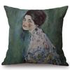 Cute Cartoon Decorative Gustav Klimt Oil Painting Throw Pillow Cover Vintage Home Decor Office Car Sofa Love Chair Cushion Cover