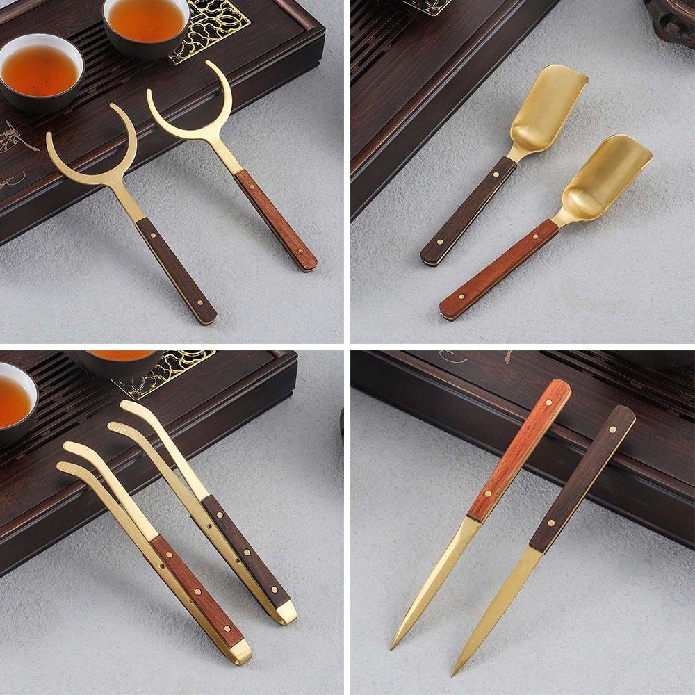 Деревянный зажим для чая Термостойкие щипцы для чая Набор игл Портативные инструменты для чая Кунг-фу Чай