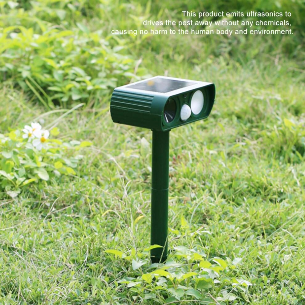Protecteur de jardin, répulsif ultrasonique pour animaux avec détection de mouvement, lampes LED clignotantes à énergie solaire, construction