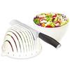 Rotatable Plastic Chopping Tool Cutting Bowl Colander Strainer Salad Cutter Bowl Lettuce Slicer