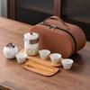 Japanese Outdoor Travel Kung Fu Tea Set Brewing Teapot Ceramic Kuaike Tea Cup Tea Tray Portable Business Gift